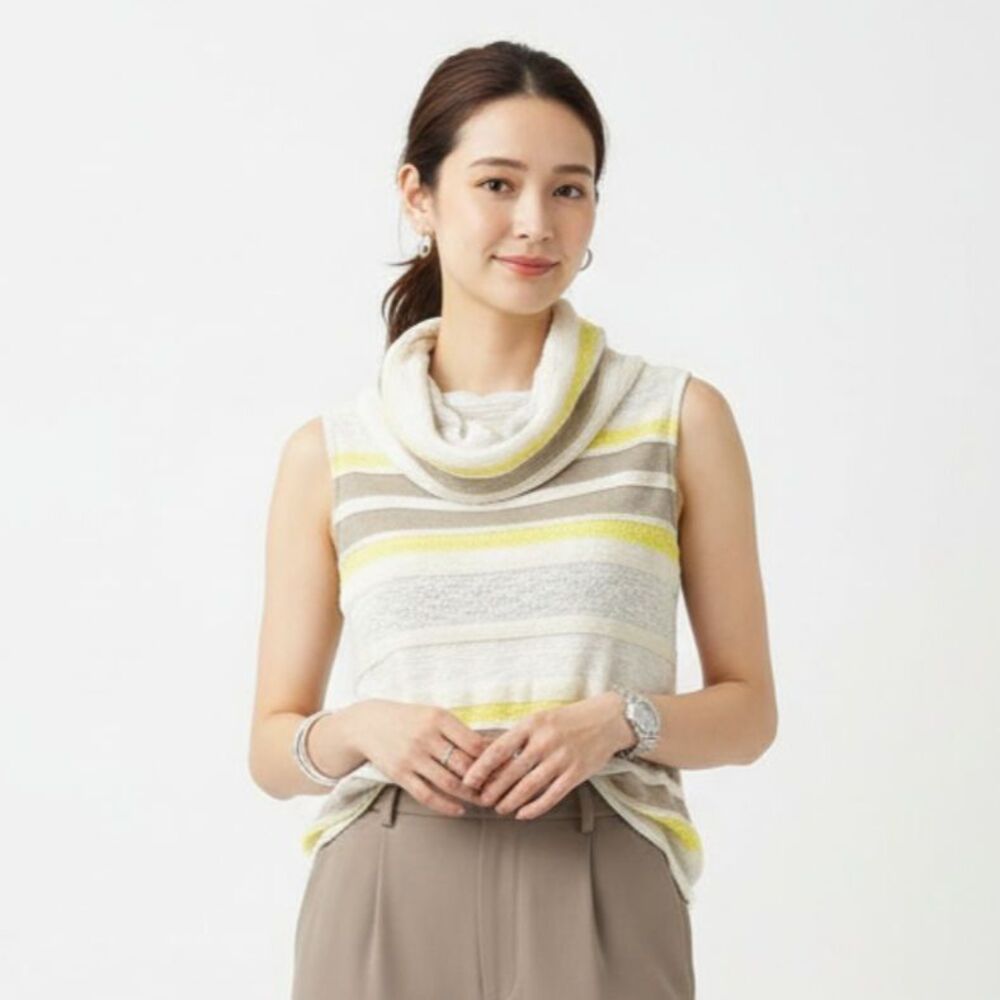 Anthropologie Sleeveless Knit Drape Neck Striped Top from Dolan M